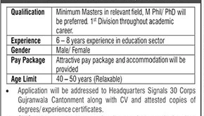 Army Public School Job In Gujranwala 
